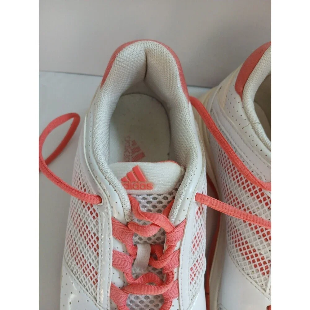 Adidas Women’s Running Shoes White Coral Mesh Sneakers Size 7.5 Pre-Owned